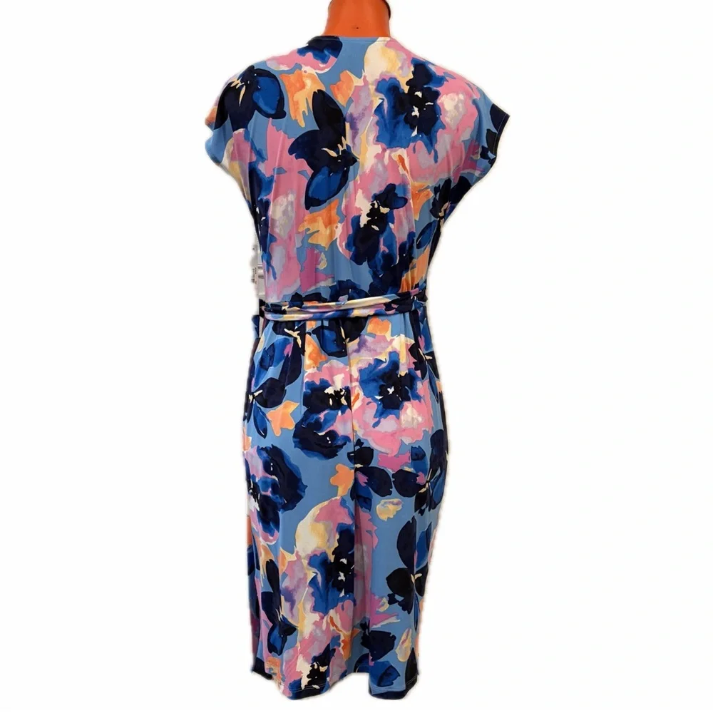 Maggy London Floral Wrap Midi Dress